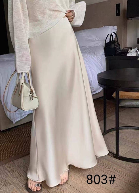 Women Style Premium Quality Satin Maxi Skirts